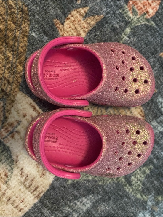 CROCS Other - CROCS Kids' Glitter Clogs - Hot Pink with Iridescent Sparkle
